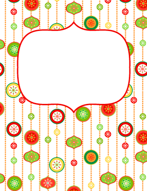 Christmas Ornament Binder Cover