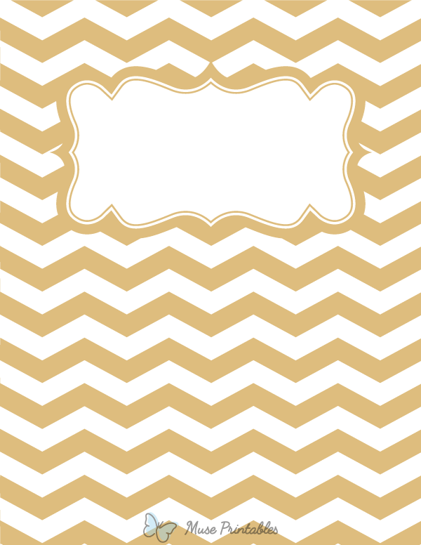 Gold and White Chevron Binder Cover