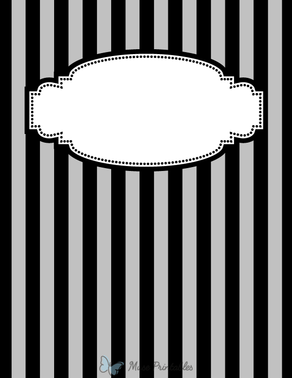 Gray and Black Striped Binder Cover