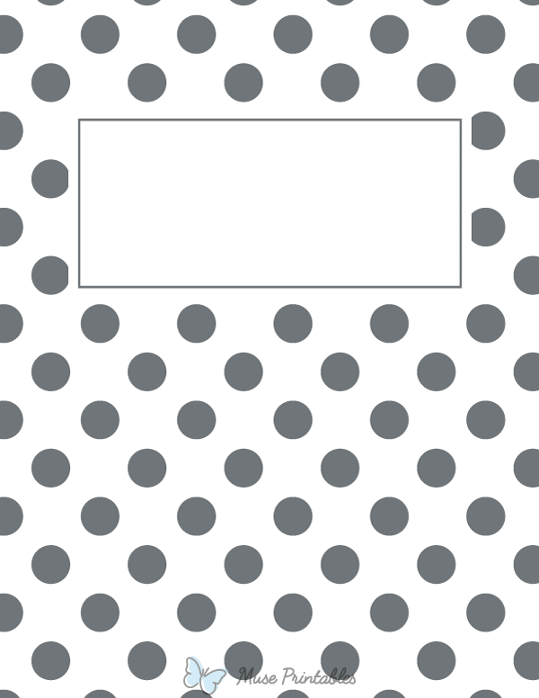 Gray and White Polka Dot Binder Cover