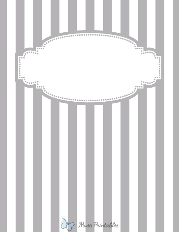Gray and White Striped Binder Cover