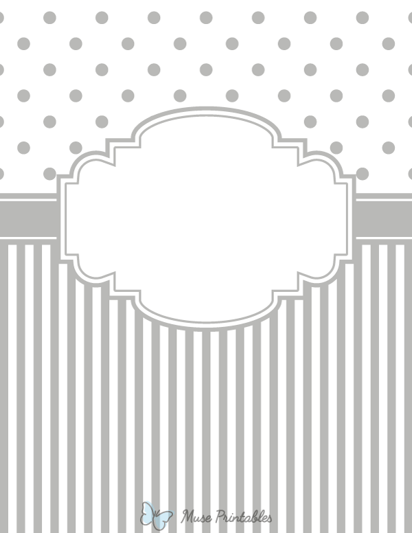 Gray Polka Dot and Stripe Binder Cover