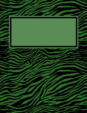 Green and Black Zebra Print Binder Cover