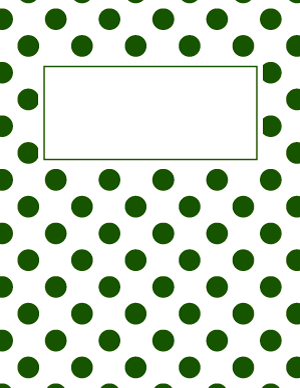 Green and White Polka Dot Binder Cover