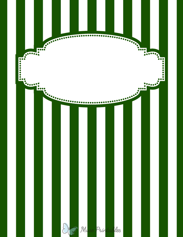 Green and White Striped Binder Cover