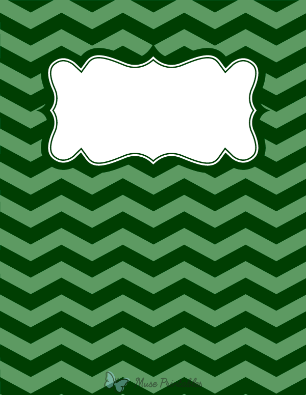 Green Chevron Binder Cover
