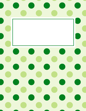 Green Polka Dot Binder Cover