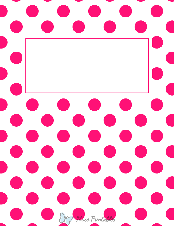 Hot Pink and White Polka Dot Binder Cover