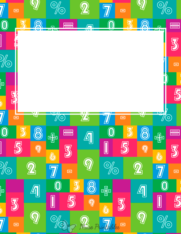 Printable Math Binder Cover