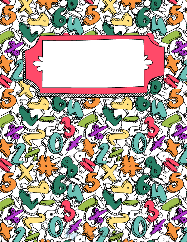 Printable Math Doodle Binder Cover