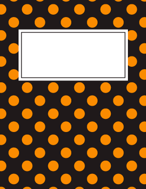Orange and Black Polka Dot Binder Cover