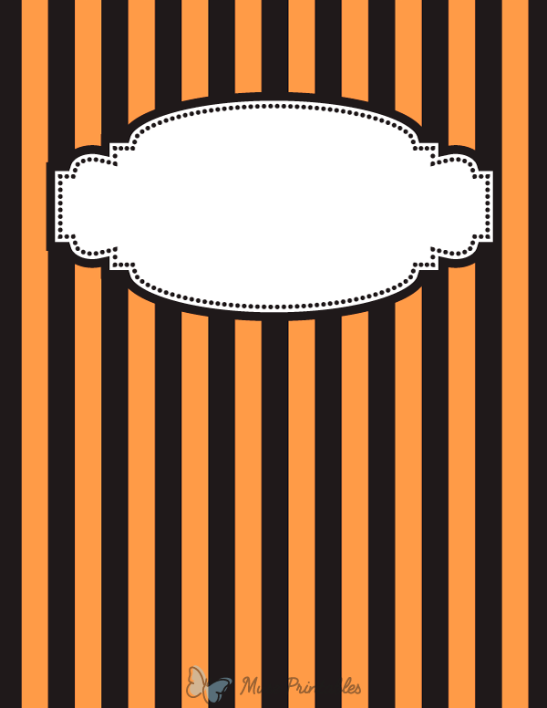 Orange and Black Striped Binder Cover
