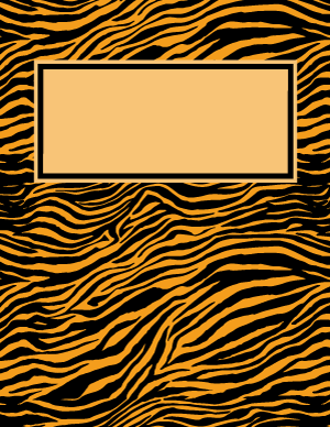 Orange and Black Zebra Print Binder Cover