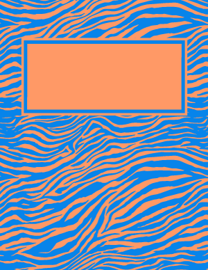 Orange and Blue Zebra Print Binder Cover