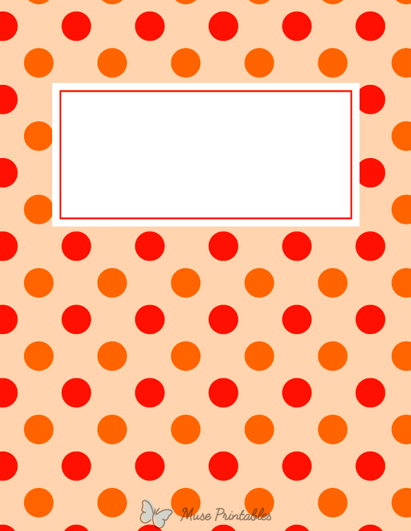 Orange and Red Polka Dot Binder Cover