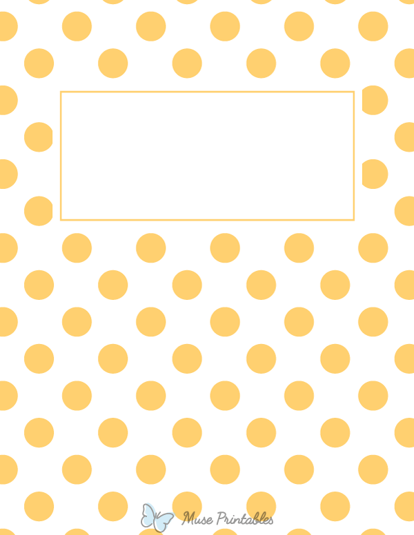 Orange and White Polka Dot Binder Cover
