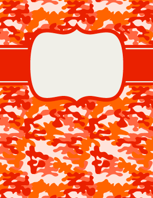 Orange Camouflage Binder Cover