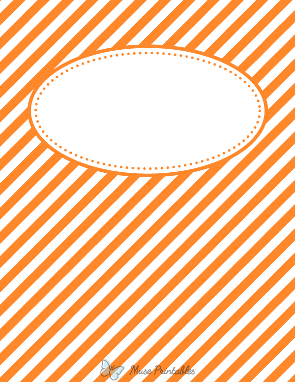 Orange Diagonal Stripe Binder Cover