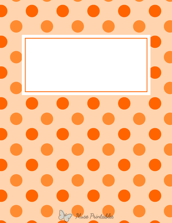 Orange Polka Dot Binder Cover