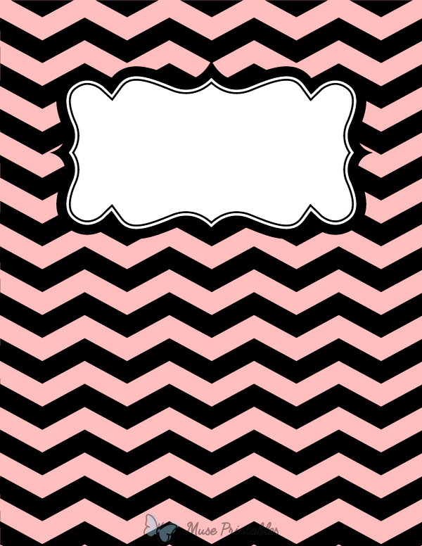 Pink and Black Chevron Binder Cover