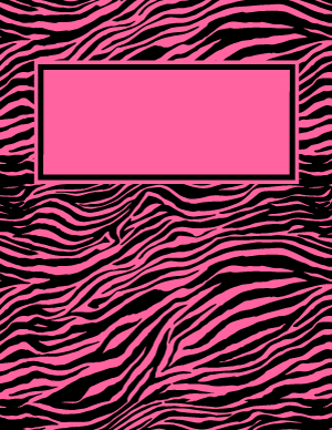 Pink and Black Zebra Print Binder Cover