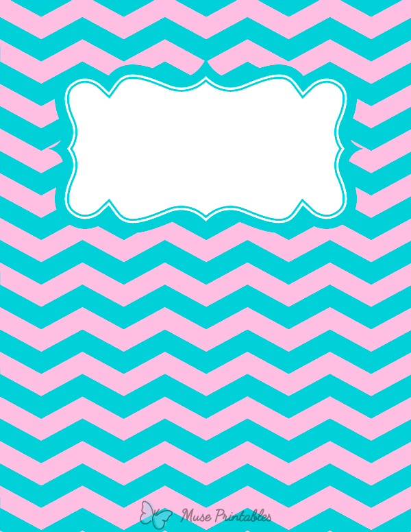 Pink and Blue Chevron Binder Cover