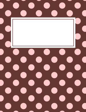 Pink and Brown Polka Dot Binder Cover