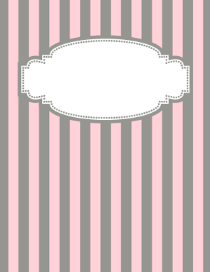 Pink and Gray Striped Binder Cover