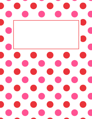 Pink and Red Polka Dot Binder Cover