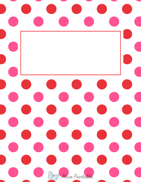 Pink and Red Polka Dot Binder Cover