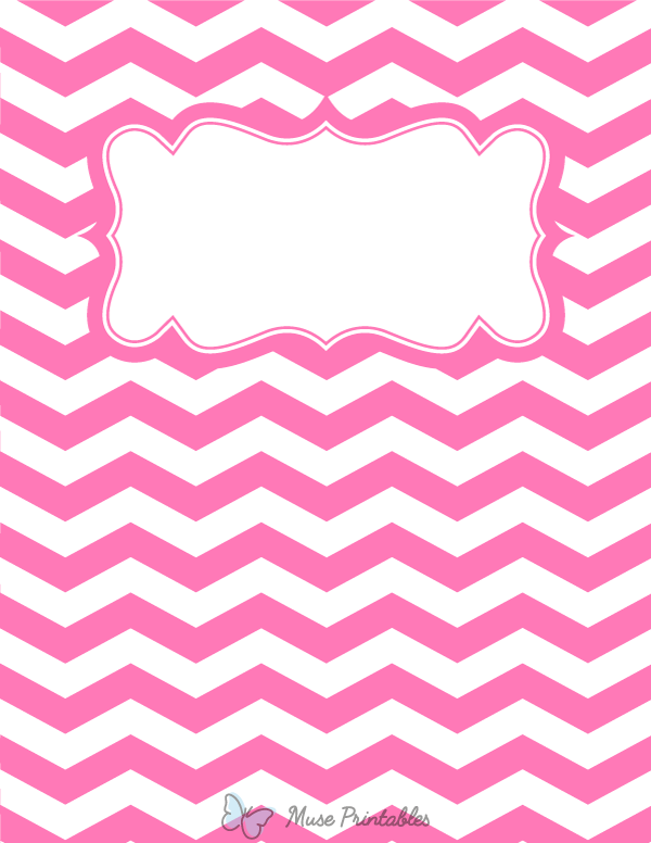 Pink and White Chevron Binder Cover