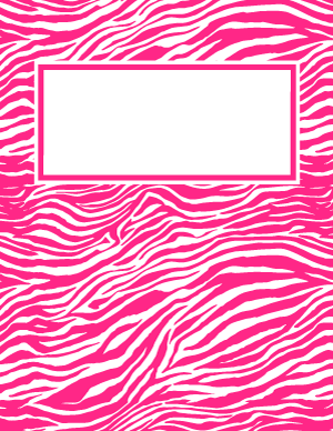 Pink and White Zebra Print Binder Cover