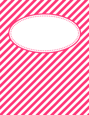 Pink Diagonal Stripe Binder Cover