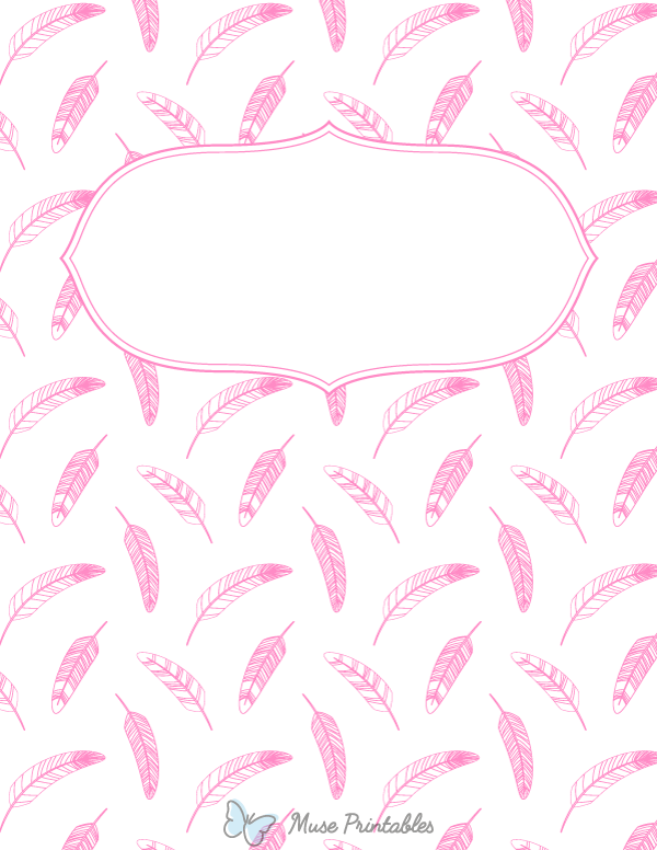 Pink Feather Binder Cover