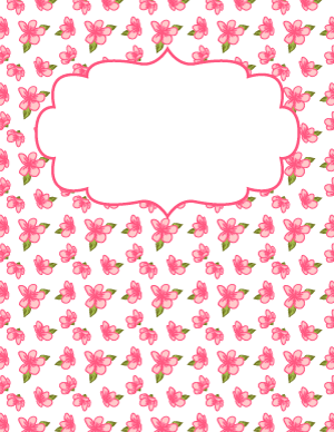 Pink Flower Binder Cover