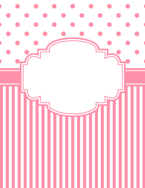 Pink Polka Dot and Stripe Binder Cover