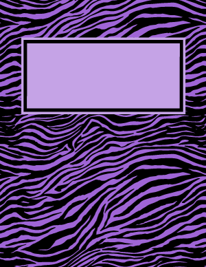 Purple and Black Zebra Print Binder Cover