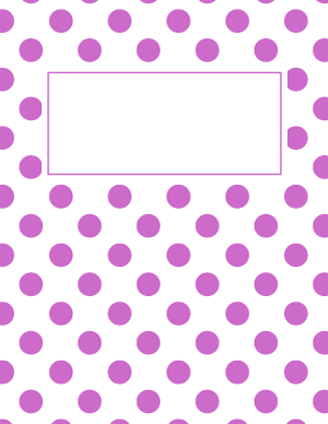 Purple and White Polka Dot Binder Cover