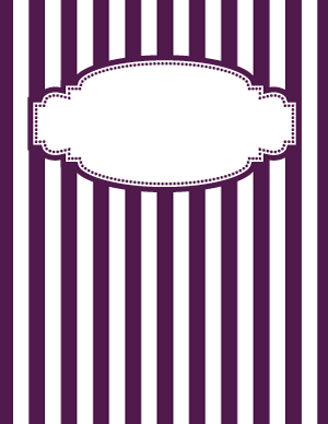Purple and White Striped Binder Cover