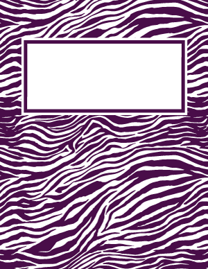 Purple and White Zebra Print Binder Cover