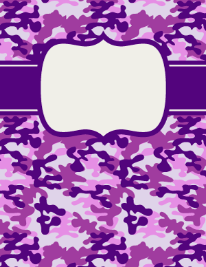 Purple Camouflage Binder Cover