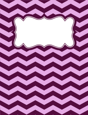 Purple Chevron Binder Cover