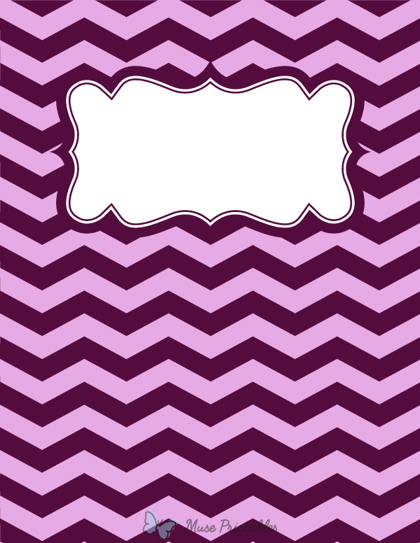 Purple Chevron Binder Cover
