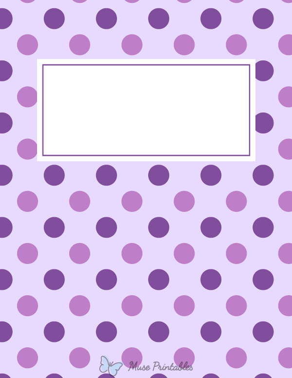 Purple Polka Dot Binder Cover