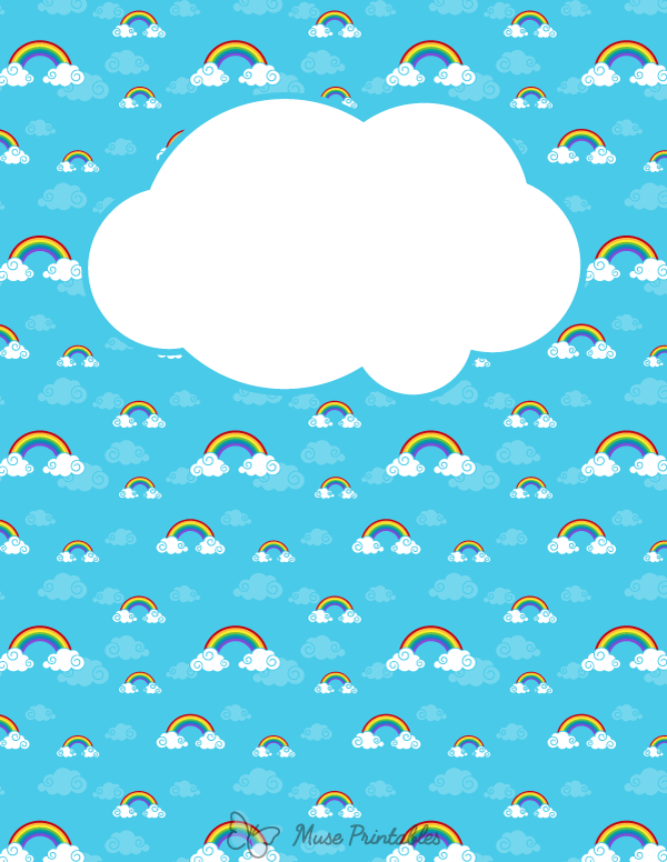 Rainbow and Cloud Binder Cover