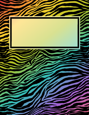 Rainbow Zebra Print Binder Cover