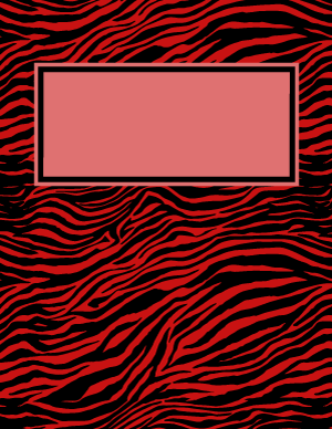 Red and Black Zebra Print Binder Cover
