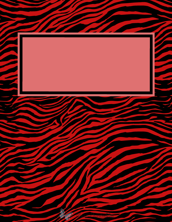 Red and Black Zebra Print Binder Cover
