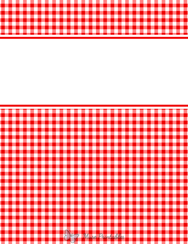 Red and White Gingham Binder Cover
