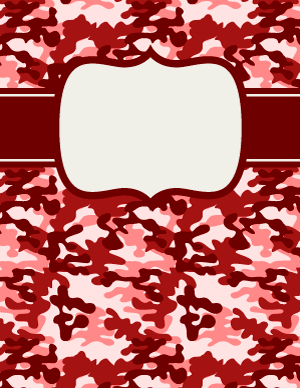 Red Camouflage Binder Cover
